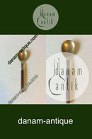 Almue Cohr黄铜和木头，服务勺子