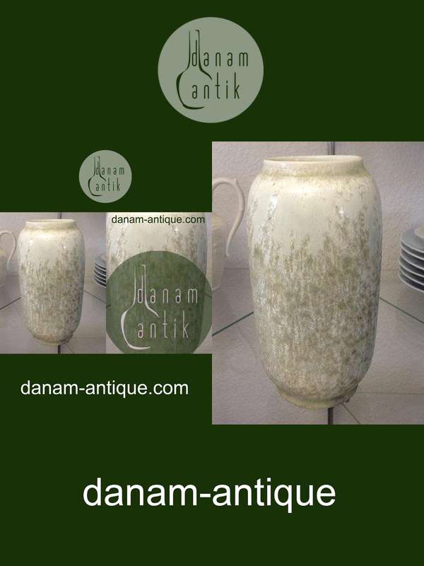 Royal Copenhagen Art Nouveau Krystal Glasur Vase af Valdemar Engelhardt Grøn