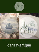 Royal Copenhagen Jugendstil Hantelscheibe mit Schiff Nr. 1464/1125