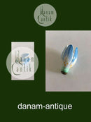 Royal Copenhagen Blue Porcelain Flower. Originally a decorative part of a chandelier. Measures 6.5 cm. In nice condition