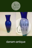 ロイヤルコペンハーゲン ガラス花瓶（ブルー）厚底タイプ