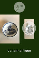 Royal Copenhagen Unika Skål dekoreret med gårdmotiv af Sven Vestergaard No 1081 PMN