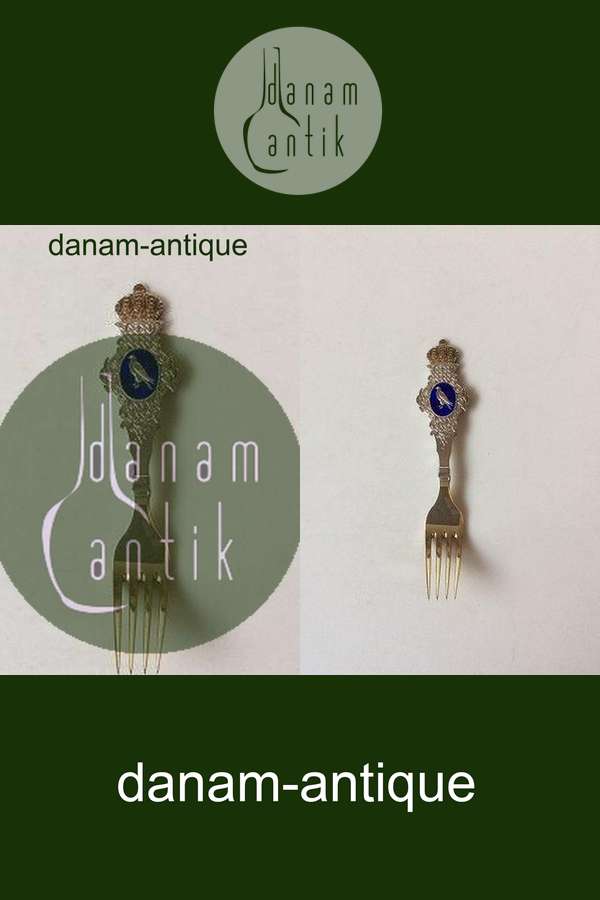 Anton Michelsen Mindegaffel i forgyldt Sterlingsølv, Islands falk, 1907