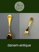 Georg Jensen Årsgaffel 1989 Forgyldt Sterling Sølv med emalje