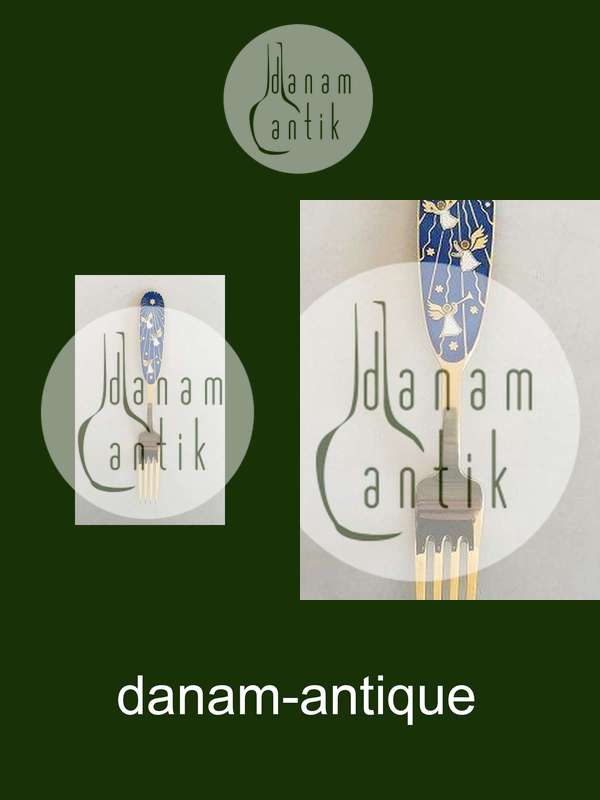 A. Michelsen 1953 Julegaffel Forgyldt Sterling Sølv med Emalje