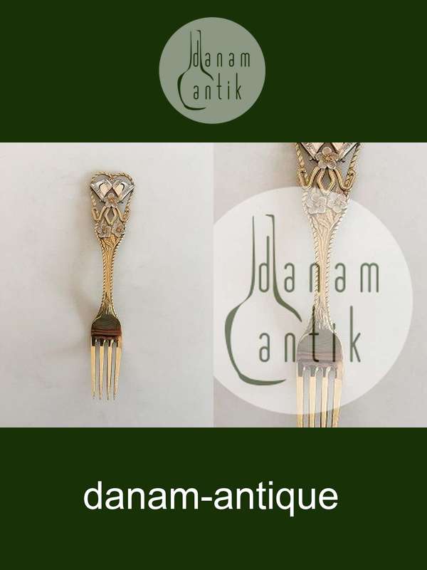 A. Michelsen 1912 Julegaffel Delvist forgyldt Sterling Sølv.