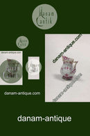 Royal Copenhagen Blue Fluted Red Ruby/Pink with Gold Edge Full lace Creamer