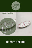 Royal Copenhagen Blue Fluted Red Ruby/Pink with Gold Edge Full Lace Small Oval Dish No 2/1115