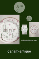 Royal Copenhagen Blue Fluted Red Ruby/Pink with Gold Edge Half Lace Dinner Plate No 2/571