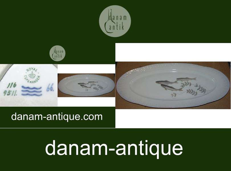 Royal Copenhagen Skærsommernatsdrøm/Marguerite Stort Sjældent Fiske Fad No 116/9511