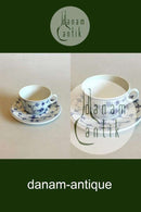 Royal Copenhagen Musselmalet Riflet Hotel Kaffekop med underkop No 2187