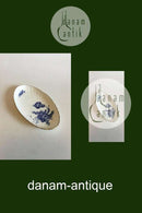 Royal Copenhagen Blå Blomst Svejfet med Guld Lille aflangt Fad No. 1689