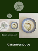 Royal Copenhagen Blå Fisketallerken med Guld No 1212/3002 med Mustela Fluviatilis