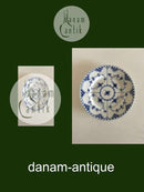 Royal Copenhagen Blauer kannelierter Helblonder Beistellteller Nr. 1087