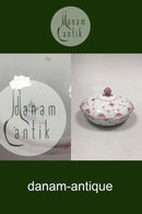 Royal Copenhagen Blue Fluted Red Ruby/Pink with Gold Edge Half Lace Lidded Bowl No 2/620