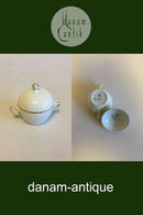 Royal Copenhagen Tradition White Half Lace w. Gold Sugar Bowl No 605