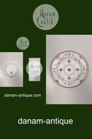 Royal Copenhagen Blue Fluted Red Ruby/Pink with Gold Edge Half Lace Dessert Plate No 2/566