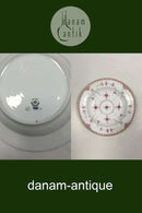 Royal Copenhagen Blue Fluted Red Ruby/Pink with Gold Edge Half Lace Deep Plate No 2/565