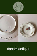 ロイヤルコペンハーゲン サクソンフラワー ディナー/フルーツプレート（ラグジュアリーモデル、リムにはピアス加工が施されています。