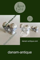 Royal Copenhagen Blau geriffelt mit Gold Salz- und Pfefferset