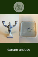 Royal Copenhagen/Aluminia Blå Tranquebar To-armet Lysestage No 3037/919