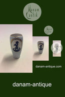 Royal Copenhagen Art Nouveau Vase med Faun og mus af Else Hasselriis No  1965 / 235