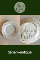 Royal Copenhagen Hvid Flora Danica / Perlestel Tallerken med gennembrudt kant No. 3554