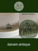 Royal Copenhagen No 118 Round Serving Tray w. Golden Peacock Feather Ornament