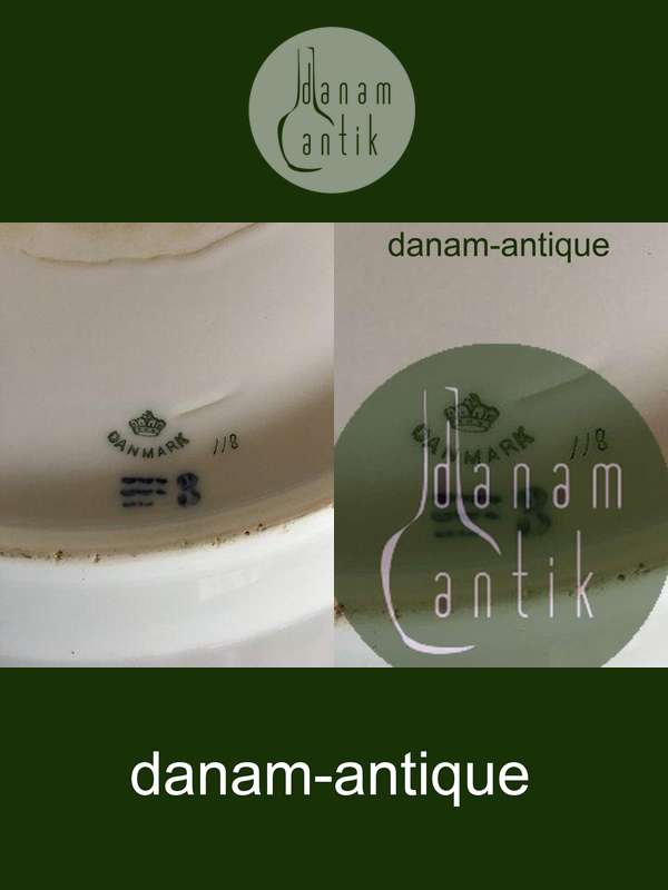 Royal Copenhagen No 118 Round Serving Tray w. Golden Peacock Feather Ornament