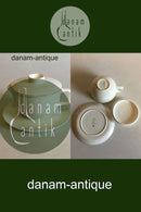 Royal Copenhagen Red Line Butter Dish with Lid and Saucer No 3085/3081