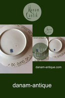 Royal Copenhagen Saksisk Blomst Middags-/Frugttallerken i luksusmodel med gennembrudt kant.