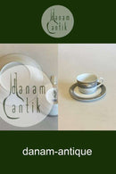 Royal Copenhagen Grå Magnolia Kaffekop med underkop No 072+073