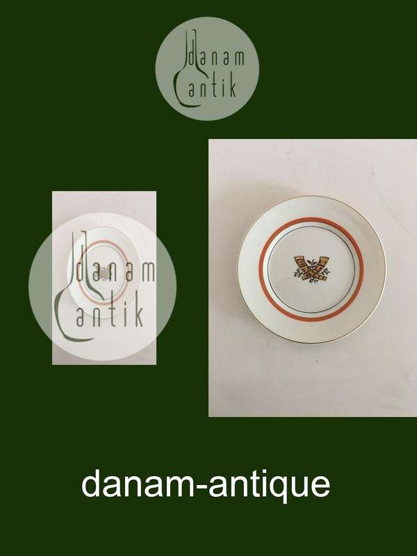 Royal Copenhagen Golden Horns with Orange Band Plate No 883/9588