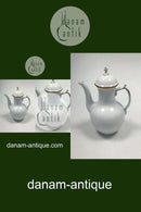 Royal Copenhagen Hvidt Porcelæn med guldkant Kaffekande No 1275/9233