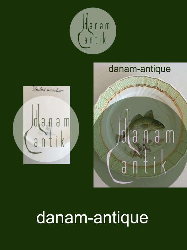 Royal Copenhagen Green Fish Plate No 919/1710 with Gadus Morrhua