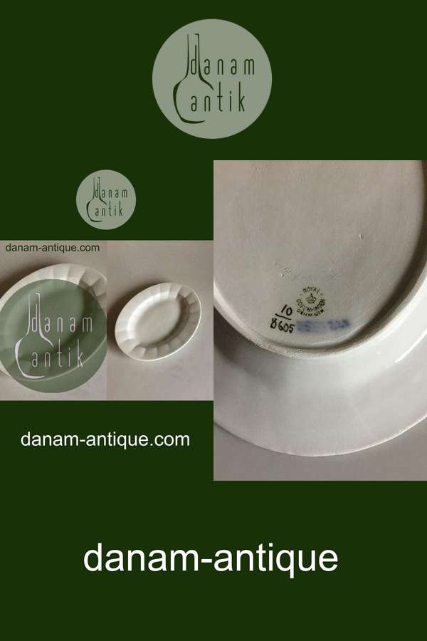 Royal Copenhagen White Blue Flower Angular Oval Serving Dish No 8605