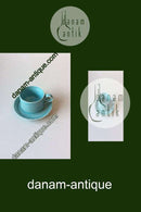 Bing & Grøndahl/Kronjyden Stentøj Mint Grøn Cordial Kaffekop og Underkop.