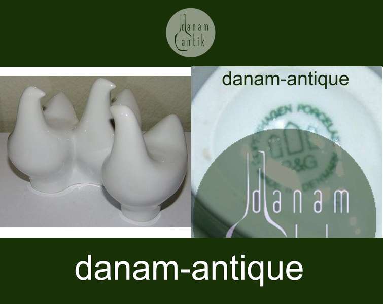 Bing & Grøndahl 3 Gæs blanc de Chine figur designet af Agnethe Jørgensen