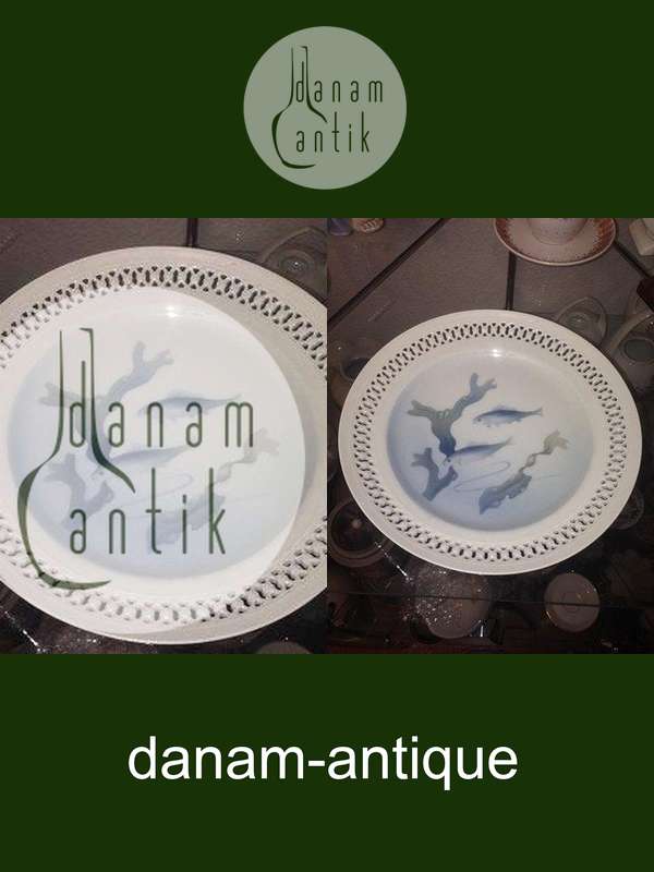 ビング＆グロンダール アールヌーヴォー魚文透かし彫り皿 No 3112/1-21&