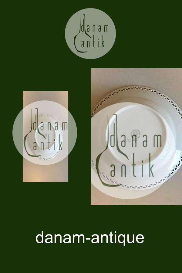 Bing & Grøndahl Måge med Guld Desserttallerken med gennembrudt kant No 323.5