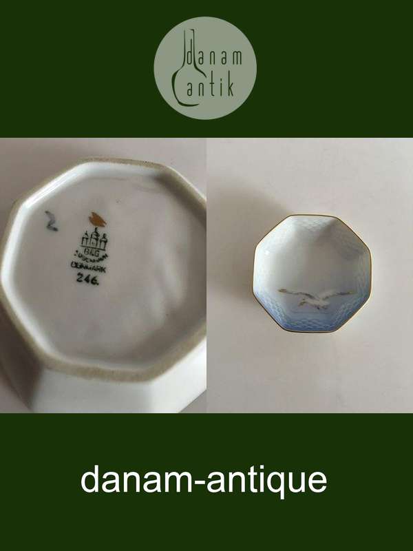 Bing & Grøndahl Måge med Guld Ottekantet Sætteskål No 246