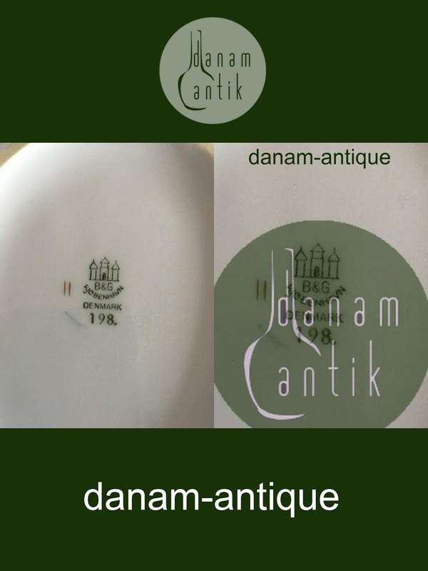 Bing & Grøndahl Måge med Guld Lille Bladformet Asiet No 198