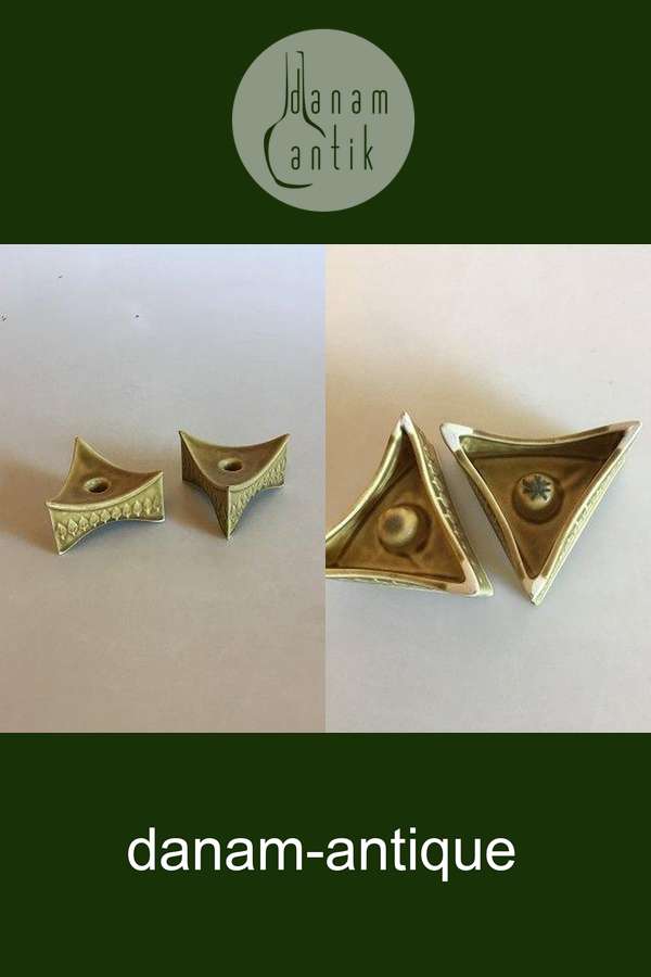 Bing & Grøndahl Jens Quistgaard Trekantede Lysestager fra Relief Serien.