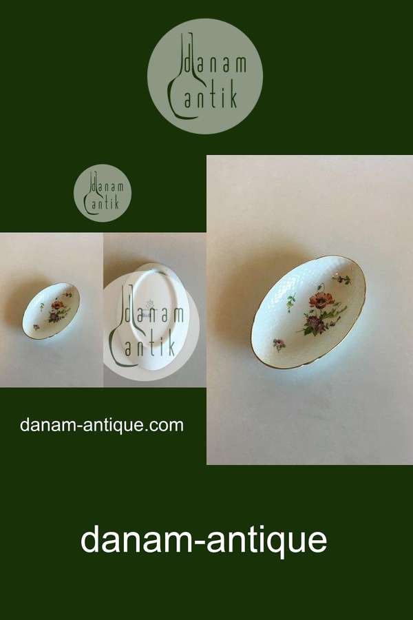 Bing & Grøndahl Saksisk Blomst, Håndmalet Ovalt Fad