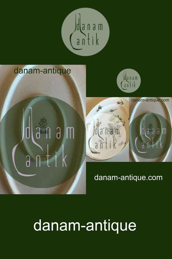 Bing & Grøndahl Saksisk Blomst, Håndmalet Stort Ovalt fad