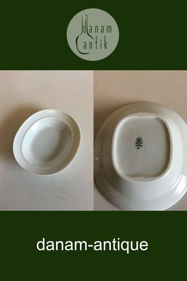 Bing Grondahl Henning Koppel白色椭圆餐盘或碗 No 38 / 349