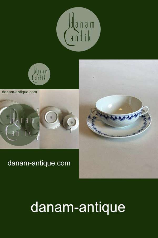 Bing & Grondahl Kronberg with pierced border Bouillon Cup with Saucer No 481