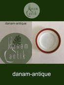 Bing Grondahl Egmont晚餐盘（25号），白色，酒红色边缘，金色线条