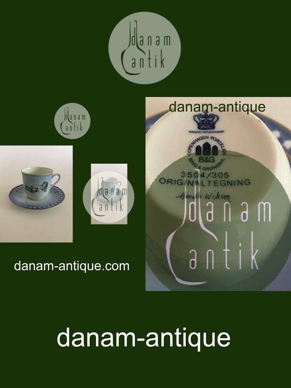 Bing & Grøndahl Harald Wiberg Julestel Kaffekop med Underkop No. 3504/305