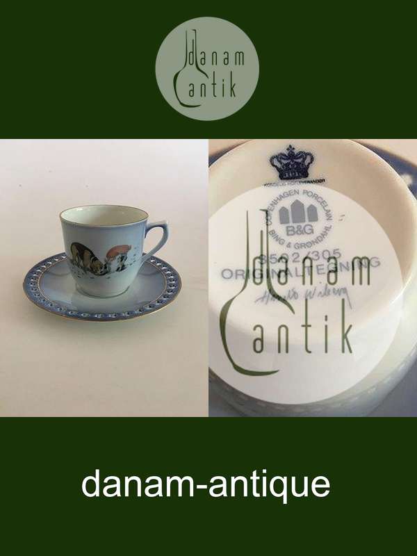 Bing & Grøndahl Harald Wiberg Julestel Kaffekop med Underkop No. 3502/305